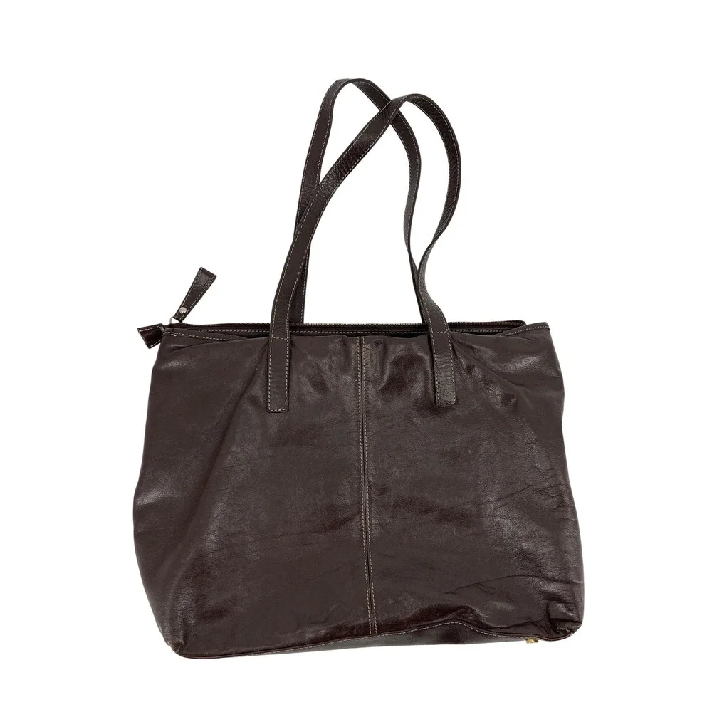 Claudia Firenze Brown Italian Vintage Leather Horsebit‎ Tassel Tote Shoulder Bag